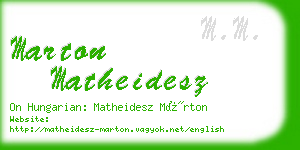 marton matheidesz business card